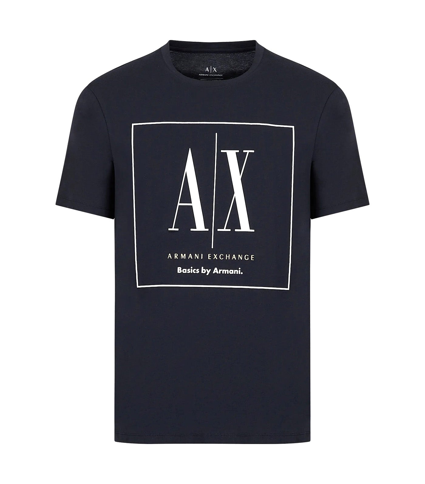 Basics By Armani Organic Jersey Crew Neck T-Shirt Navy
