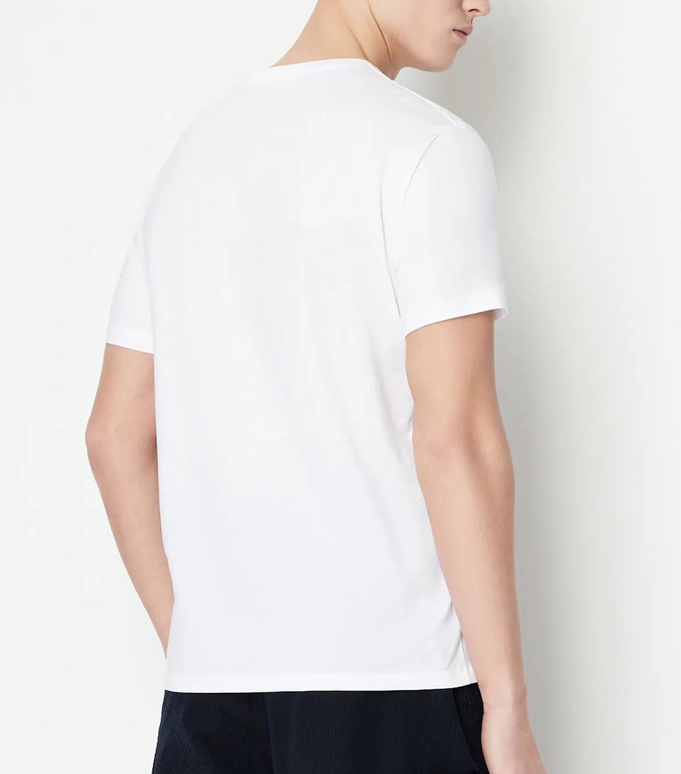 Jersey Cotton Crew Neck Logo T-Shirt White
