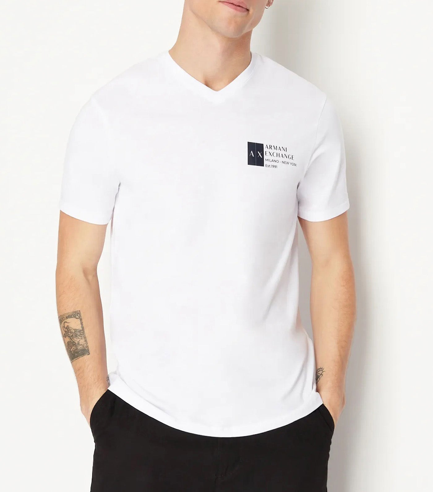 Slim Fit Stretch Cotton Logo T-Shirt White