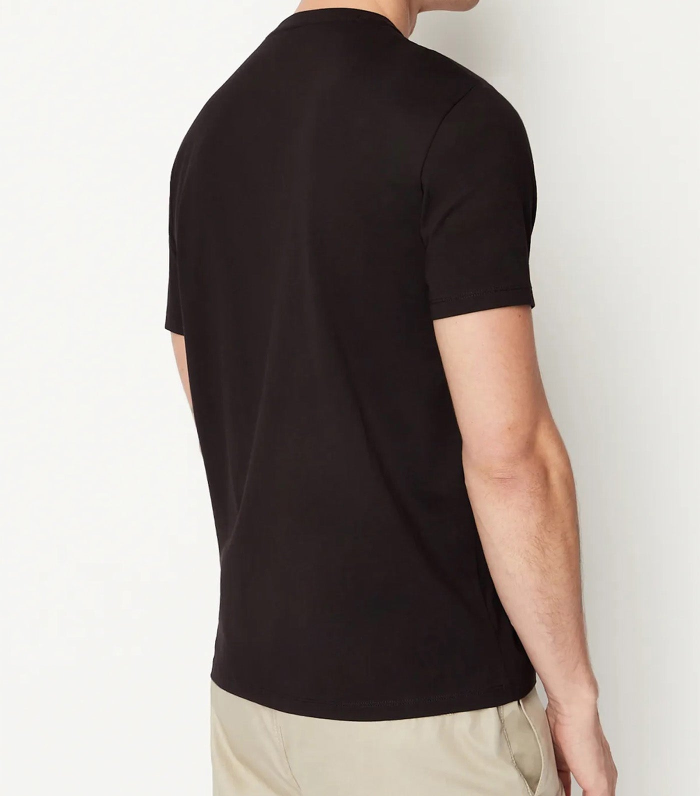 Stretch Jersey Cotton Regular Fit Logo T-Shirt Black