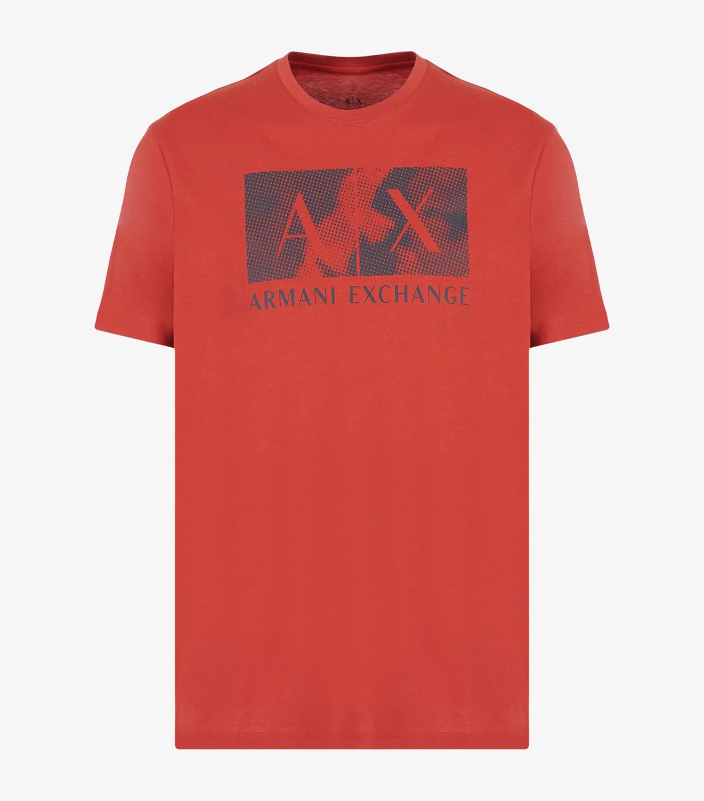 Armani Exchange Jersey Cotton Camouflage Logo Print T Shirt Red Ochre