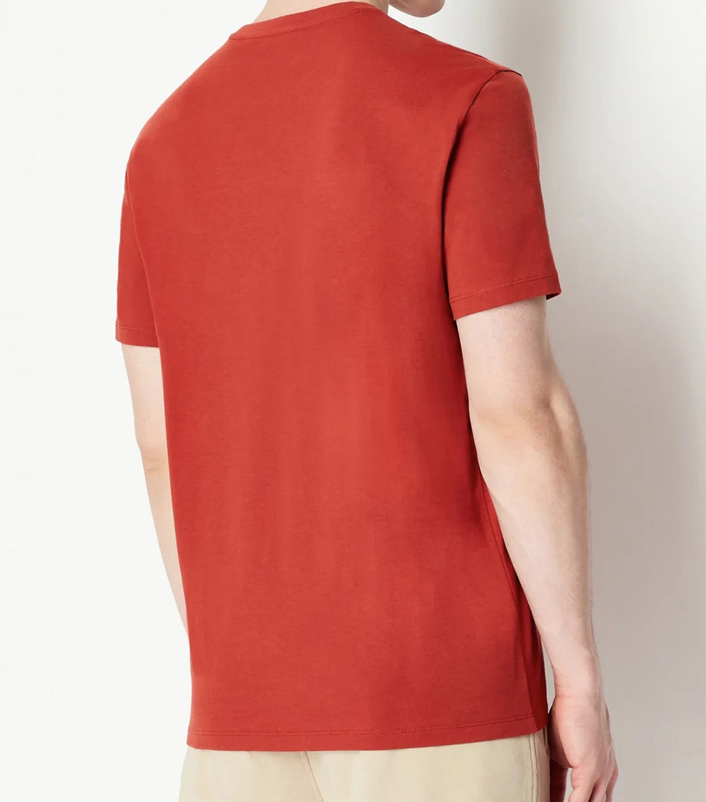 Jersey Cotton Camouflage Logo Print T-Shirt Red Ochre