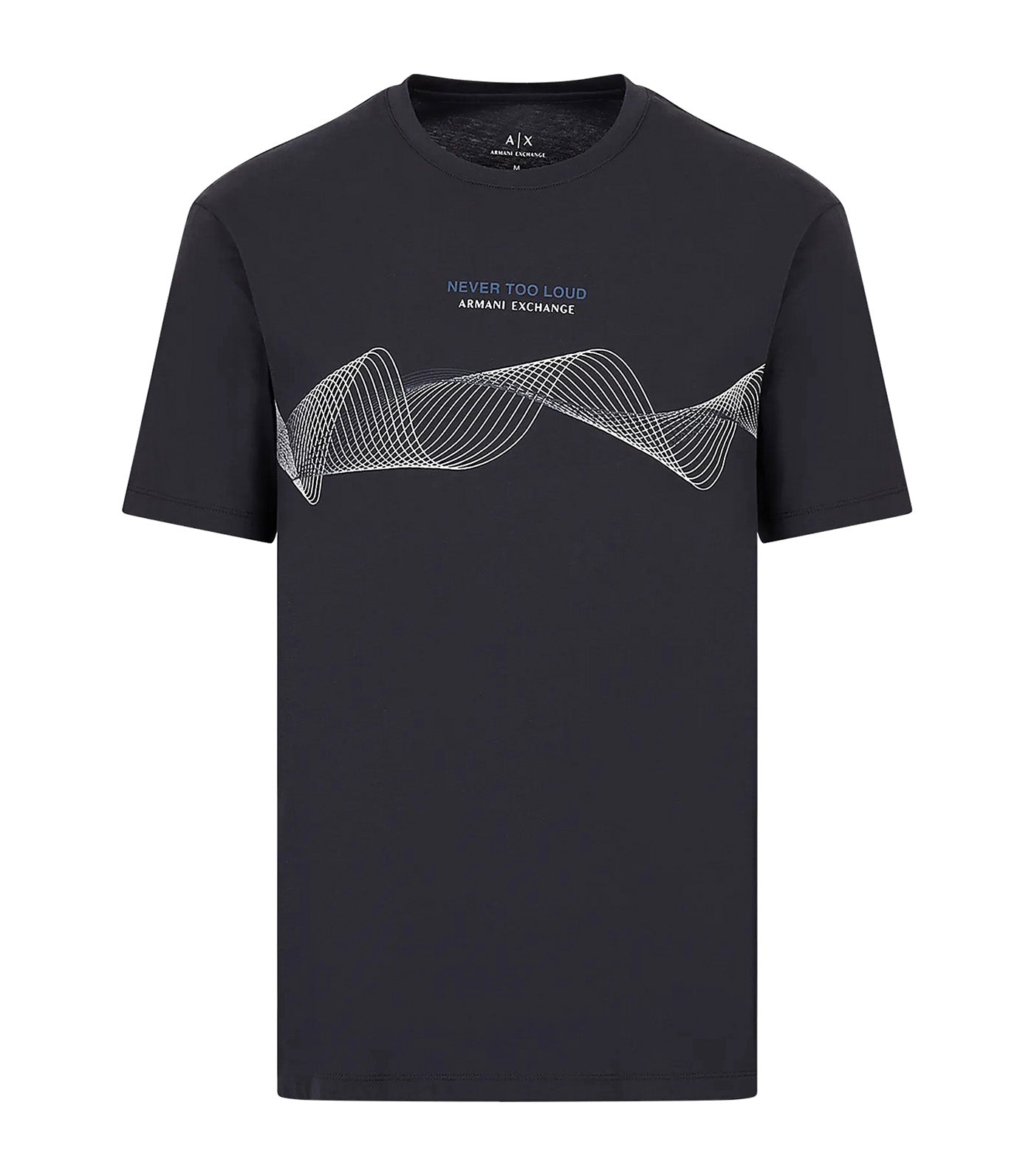Regular Fit Jersey Cotton Wave Print T-Shirt Navy