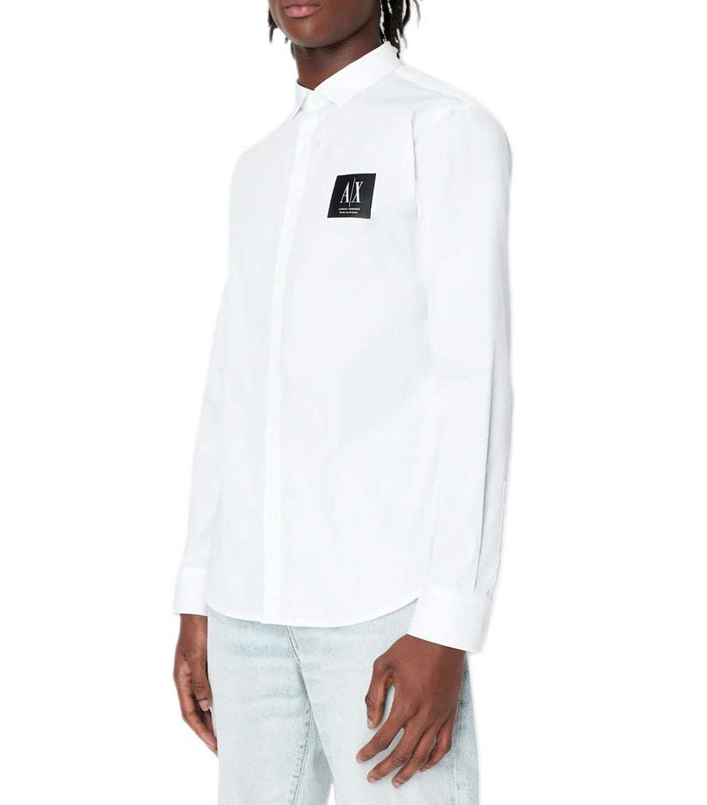 Basics By Armani Organic Cotton Poplin Shirt White