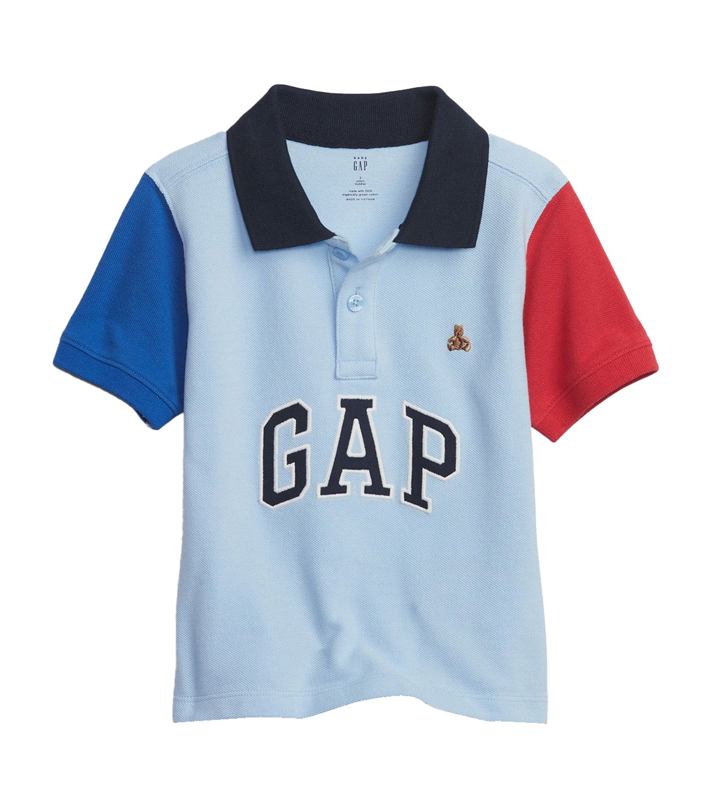 Gap Kids Toddler Organic Pique Polo Shirt - Cerulean Blue