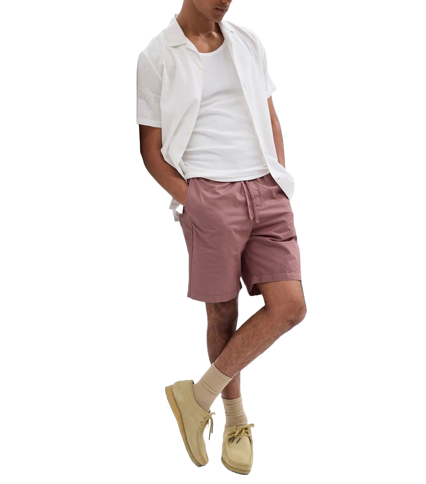 8in Easy Pull-On Shorts Mauve Smoke