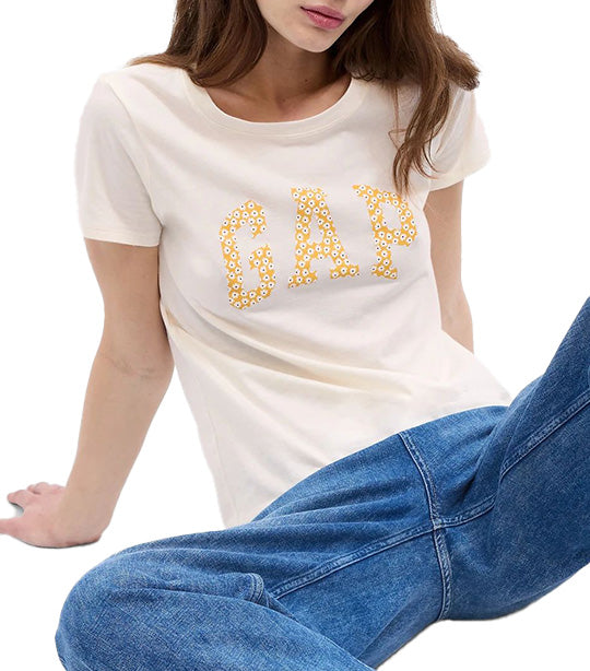 Gap Logo T-Shirt Ivory Frost Floral