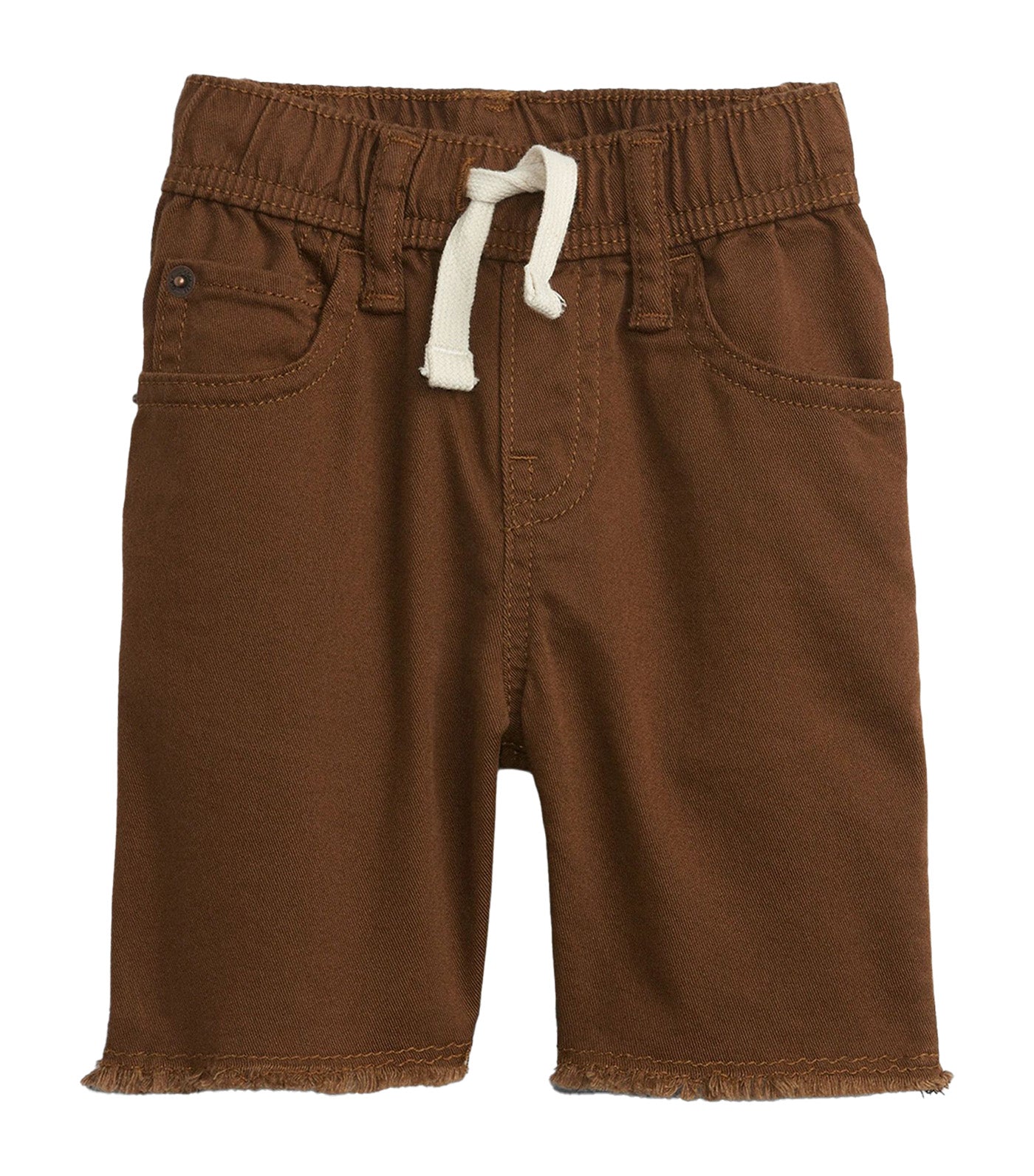 Toddler Denim Pull-On Shorts with Washwell - Brazen Brown