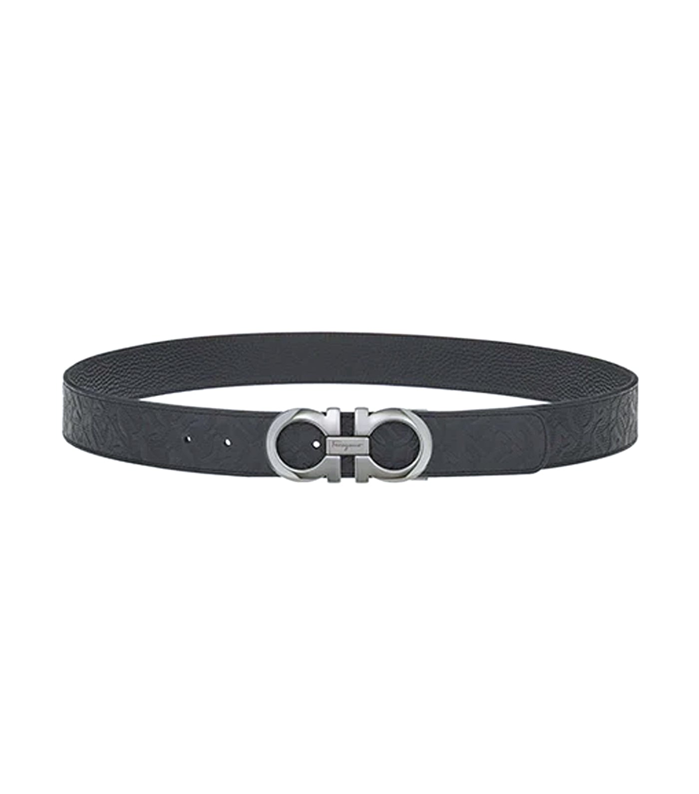 Reversible And Adjustable Gancini Belt Black