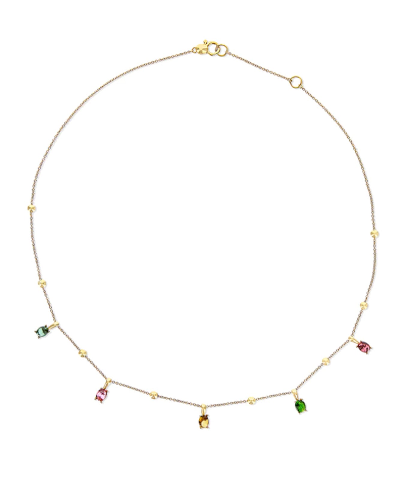 Tourmalines Gold and Tourmaline Colorful Collar Necklace