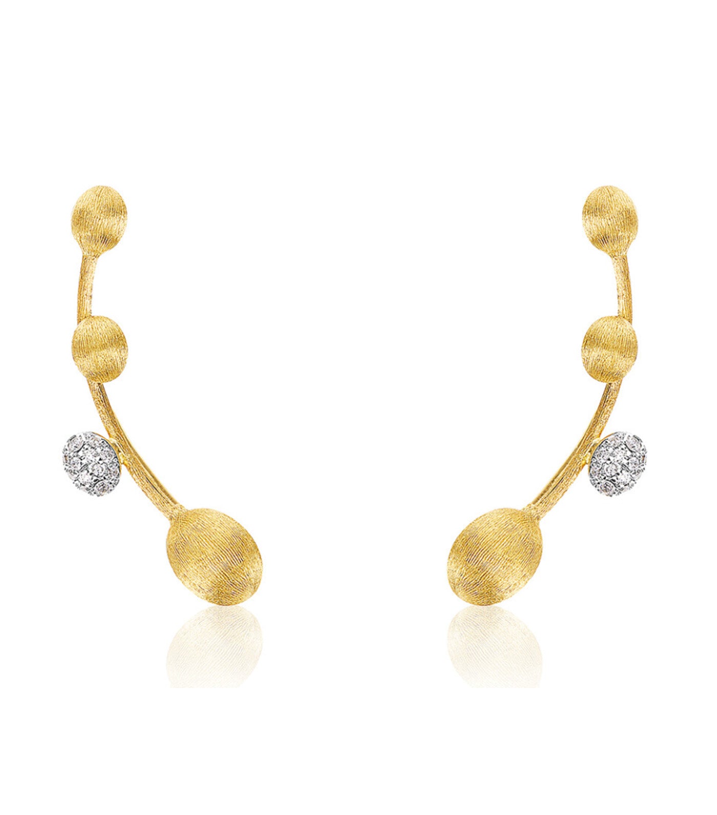 Élite Gold and Diamonds Twig-Shaped Earrings