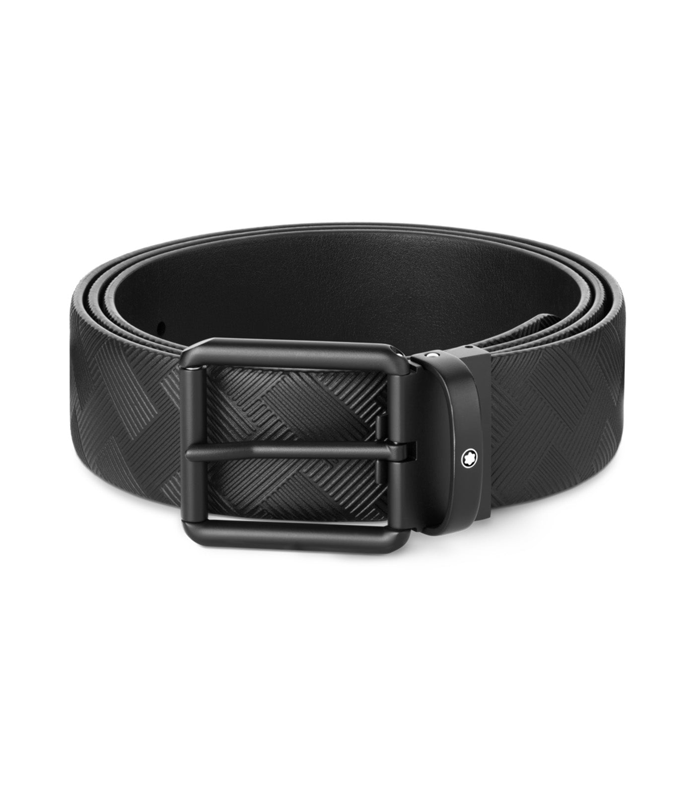 35mm Reversible Leather Belt Printed Black/Plain Black