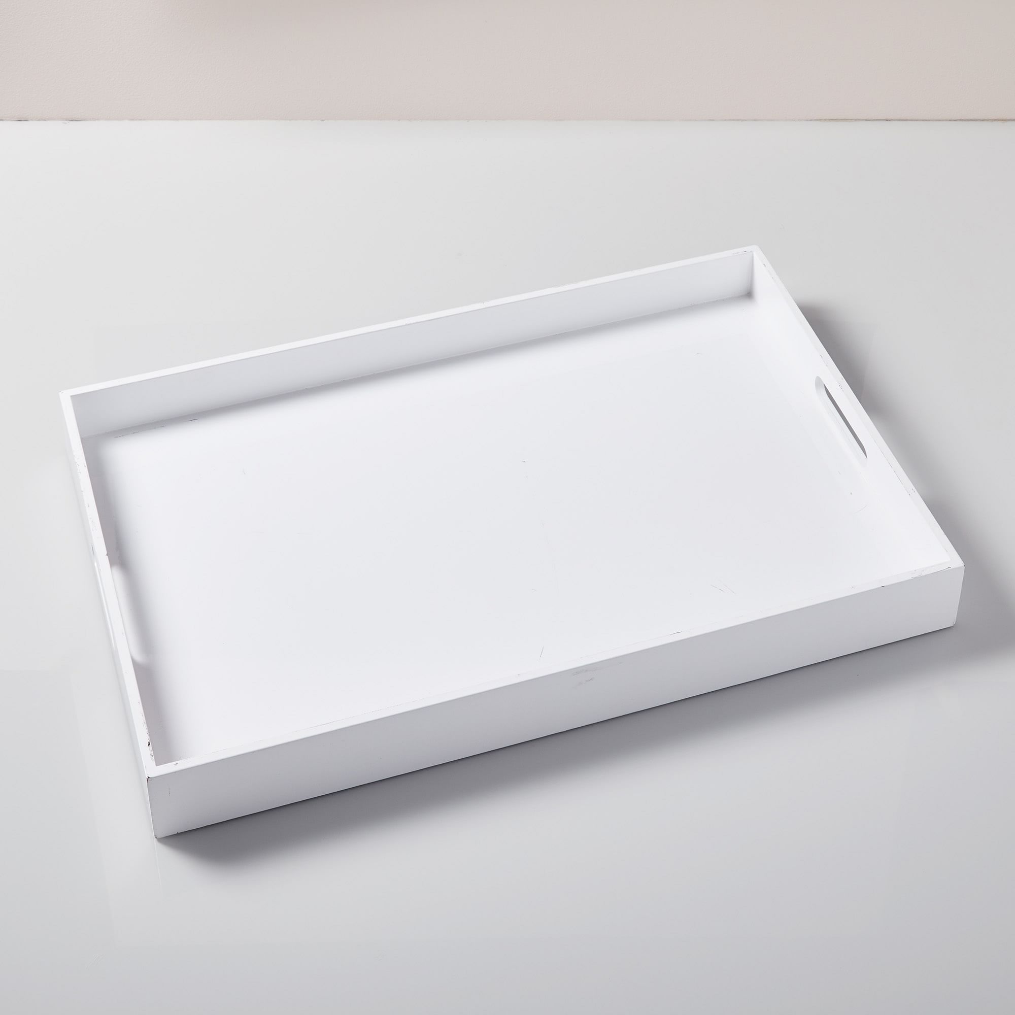 White Lacquered Wood Tray