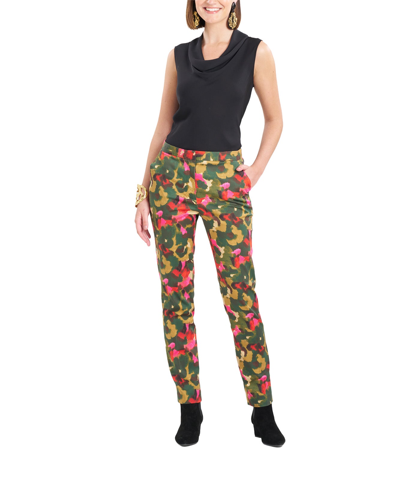 Floral Tapered Pants Paprika