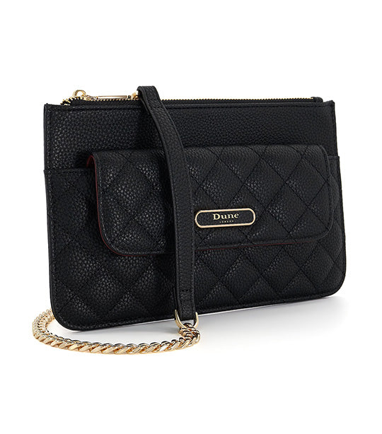 Starlette Quilted Phone Crossbody Black