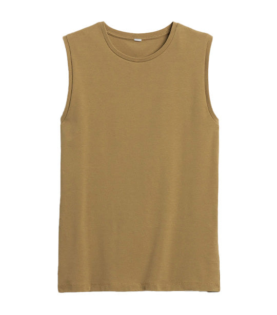 Refined Cotton Tank Whiskey Brown