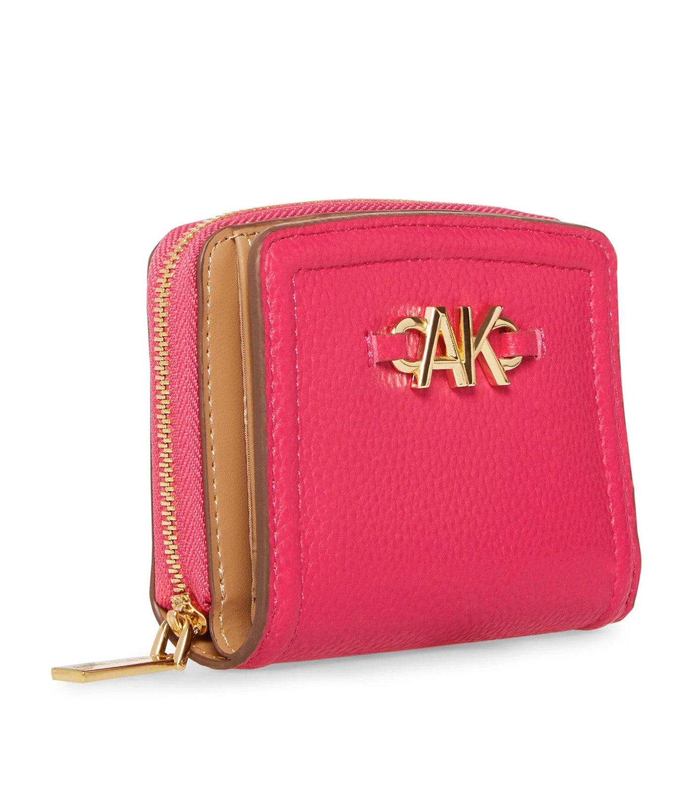 Small Curved Wallet With Logo Hibiscus Pink
