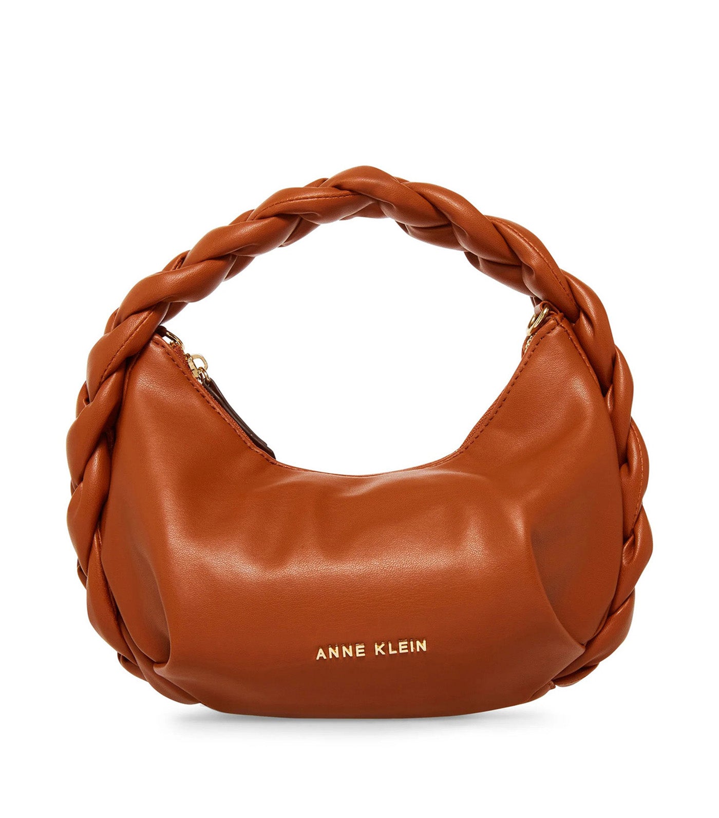 Anne Klein Convertible Crescent Shoulder Bag w/Braided Trim Saddle One Size