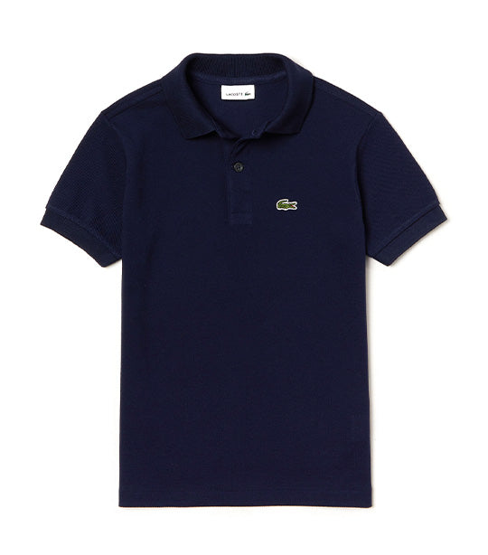 Kids' Lacoste Petit Piqué Polo Shirt Navy Blue