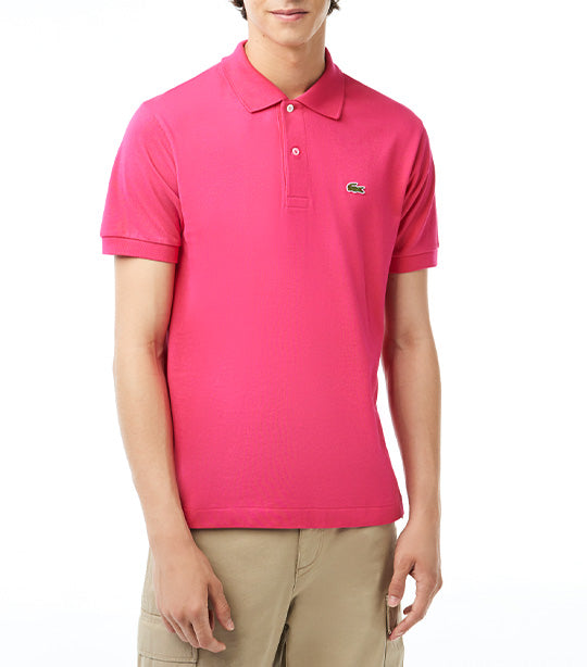 Mens pink outlet lacoste polo shirt