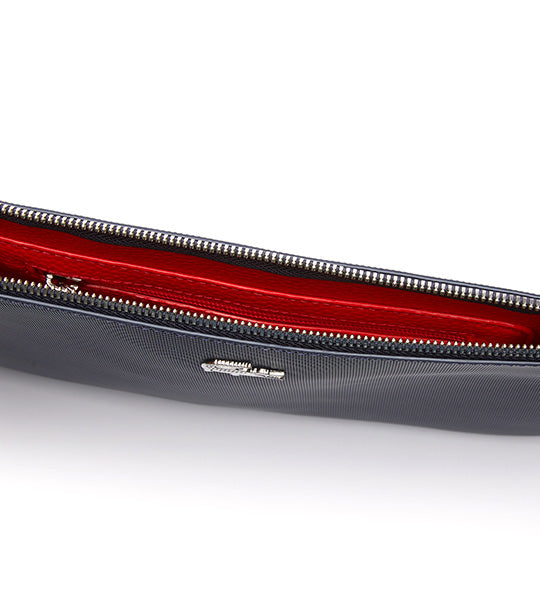 Unisex Anna Coated Canvas Zip Clutch Marine 166 Rouge 240