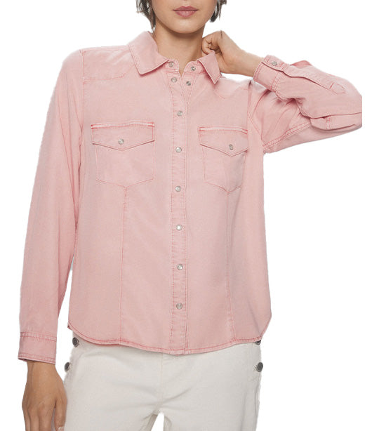 Long Sleeves Button Down Shirt Pink