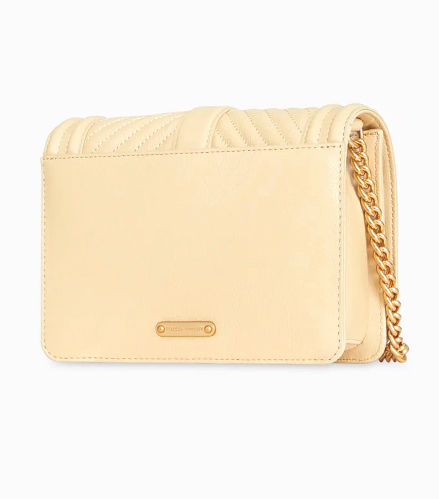 Chevron Quilted Small Love Crossbody Bag Nude