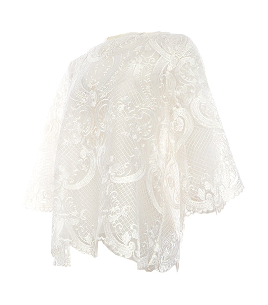 Nikfi Lace Barong Back Zip White