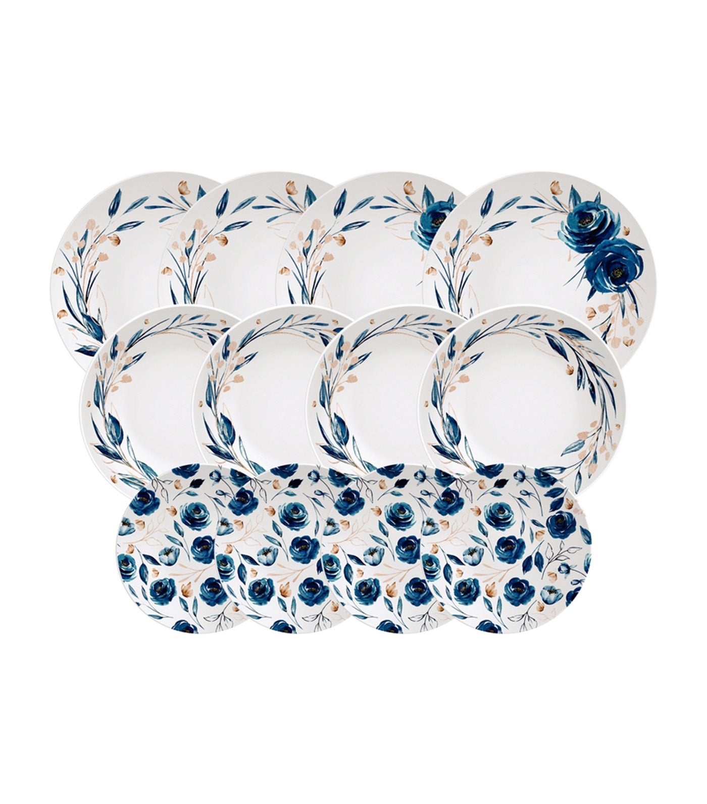 Tramontana Set 6 Piatti Piani Decorati Ana Flor 28 Cm – Porcellana Resistente Per Casa E Professionisti