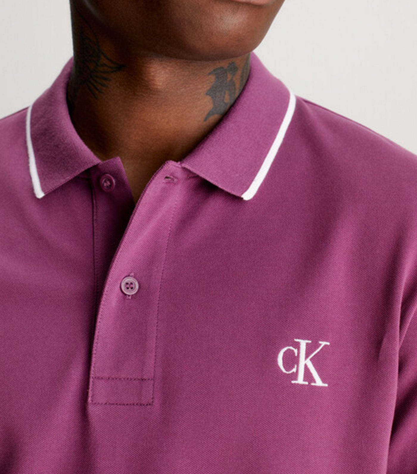 Tipping Slim Polo Shirt Purple