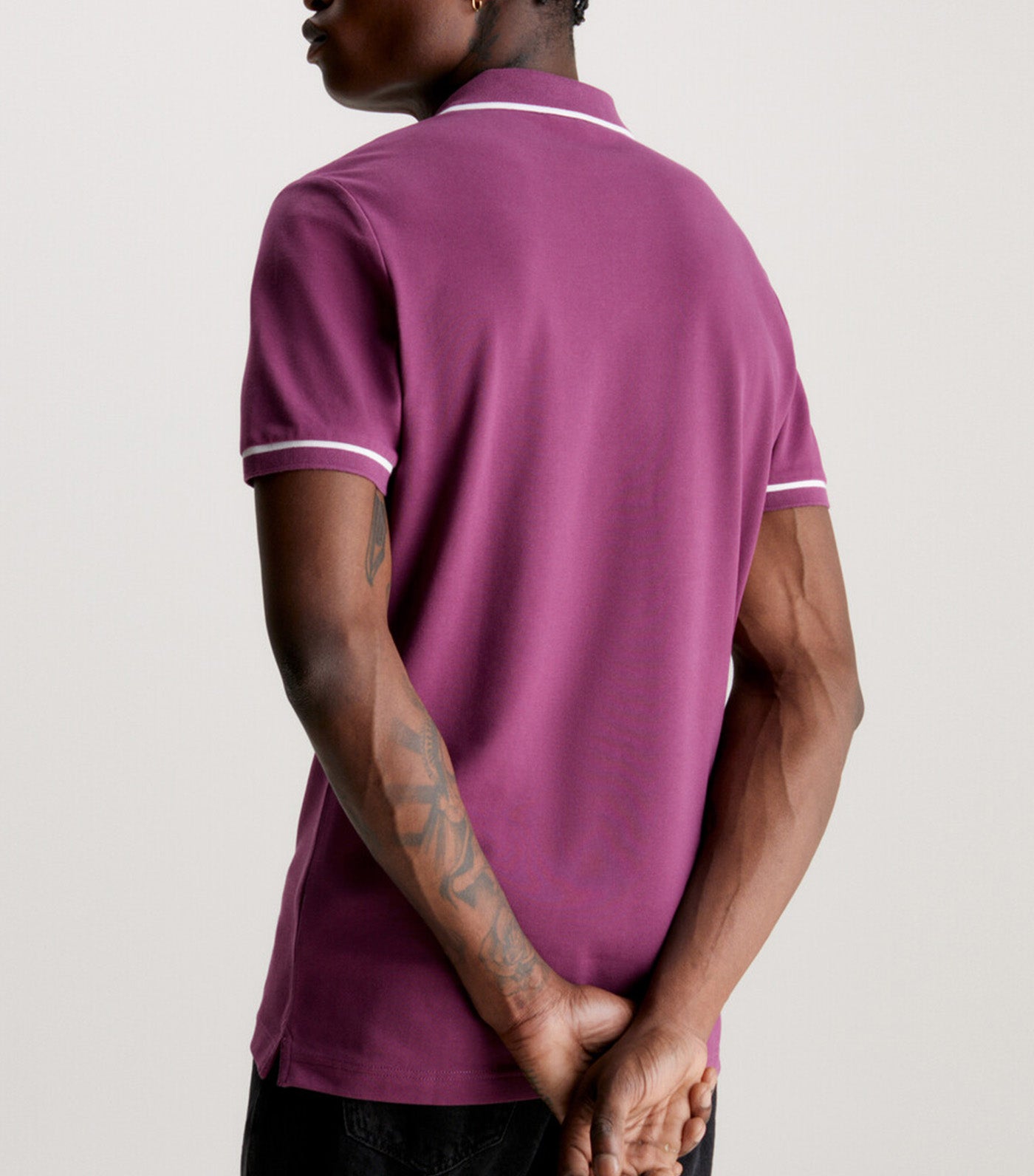 Tipping Slim Polo Shirt Purple