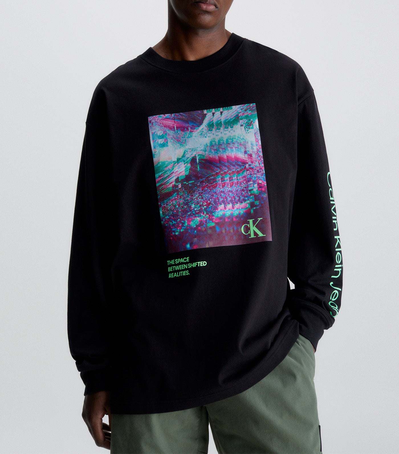 Calvin Klein Hyper Real Landscape Long Sleeve T Shirt Black