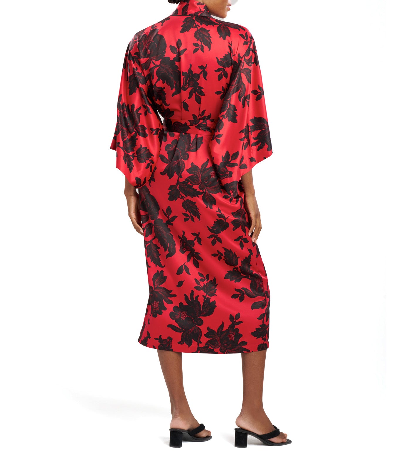 Mantilla Kimono Robe Brocade Red Combo
