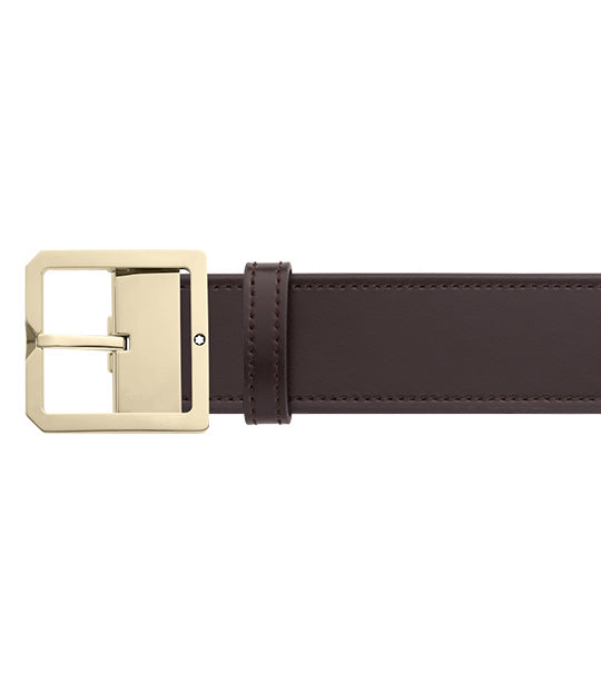 40mm Reversible Leather Belt Dark Brown/Gray