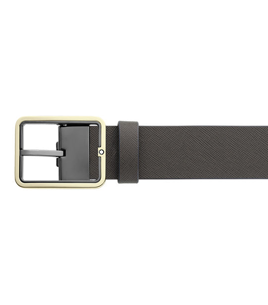 35mm Reversible Leather Belt Brown/Gray
