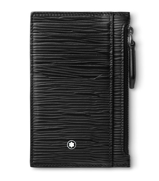 Meisterstück 4810 Card Holder 8cc with Zipped Pocket Black