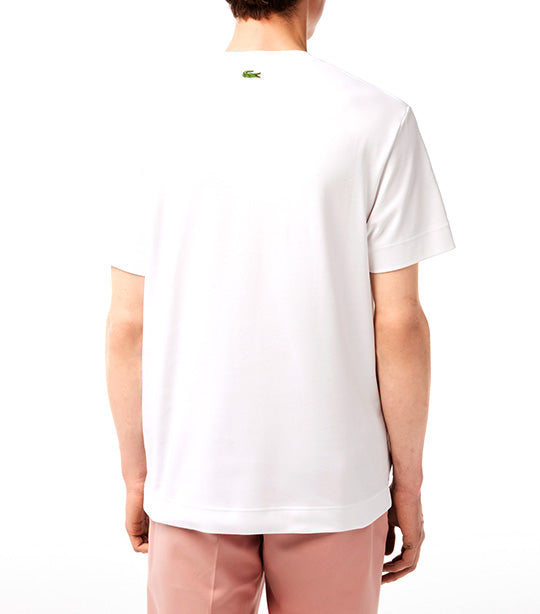 Men's Relaxed Fit Tone-On-Tone Branded Cotton T-Shirt White/Green