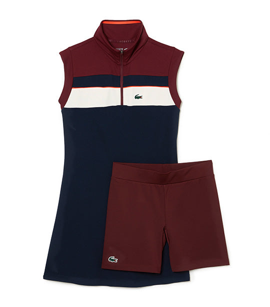 Recycled Fiber Tennis Dress with Integrated Shorts Navy Blue/Zin-Zin