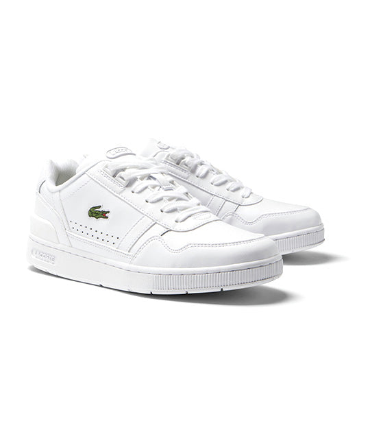 Women's T-Clip Leather Trainers White/White