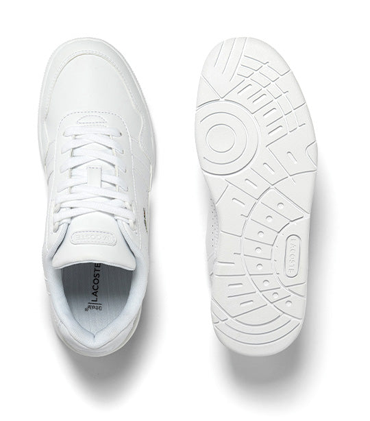Women's T-Clip Leather Trainers White/White