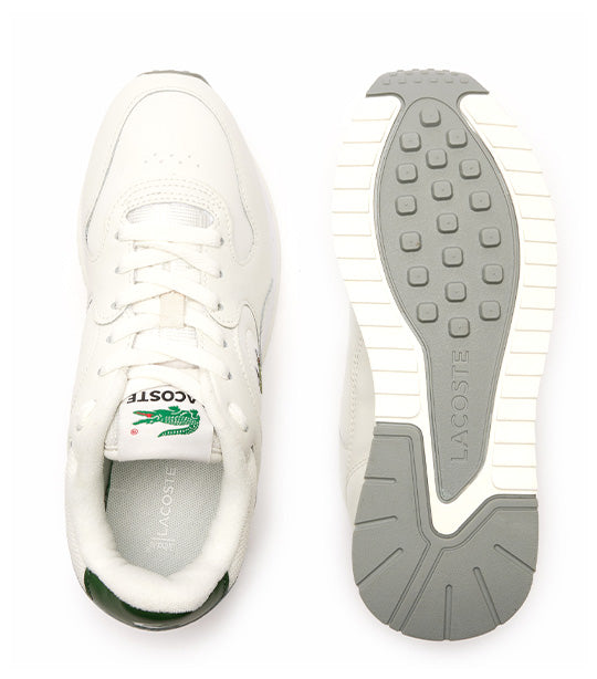 Women's Linetrack Leather Trainers Off White/Green