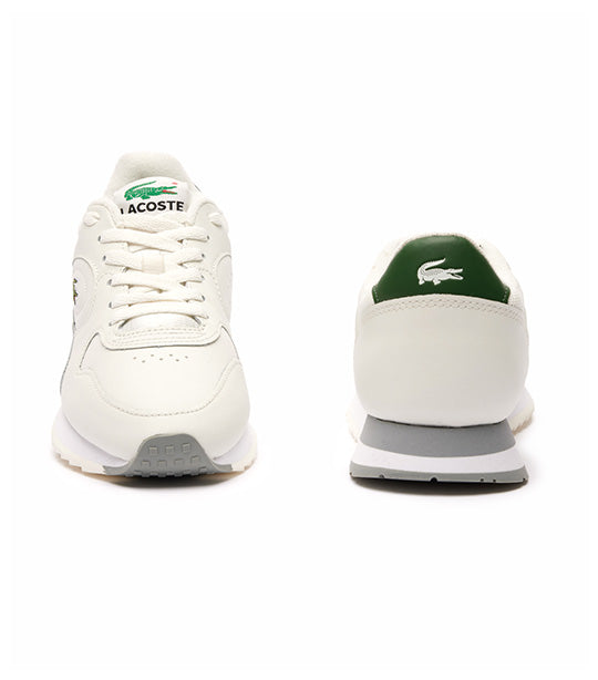 Women's Linetrack Leather Trainers Off White/Green