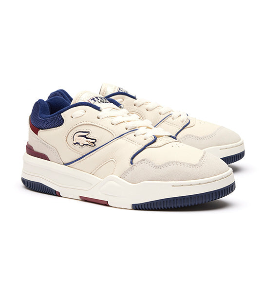 Women’s Lineshot Mesh Collar Leather Trainers Off White/Navy
