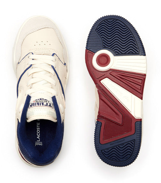Women’s Lineshot Mesh Collar Leather Trainers Off White/Navy