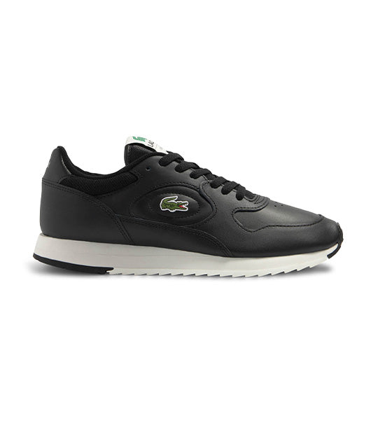 ☆送料無料☆ LACOSTE LINETRACK ☆ Lacoste Men's Linetrack Leather Trainers Black/Off White
