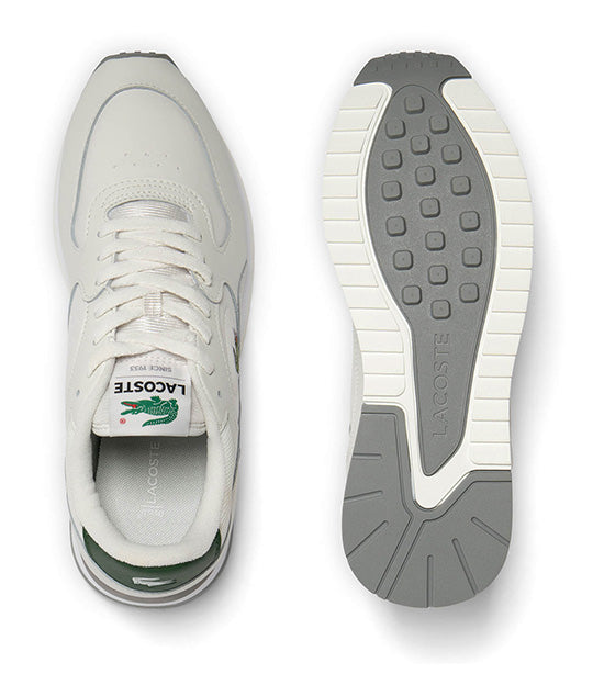 Men's Linetrack Leather Trainers Off White/Green