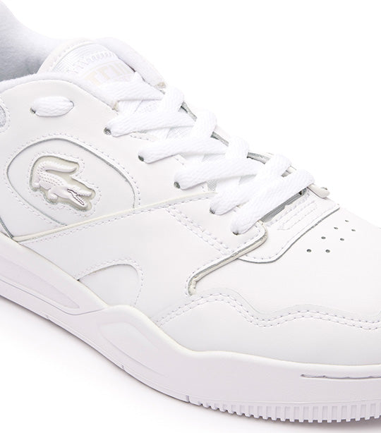 Lacoste Men's Lineshot Premium Leather Trainers White/White