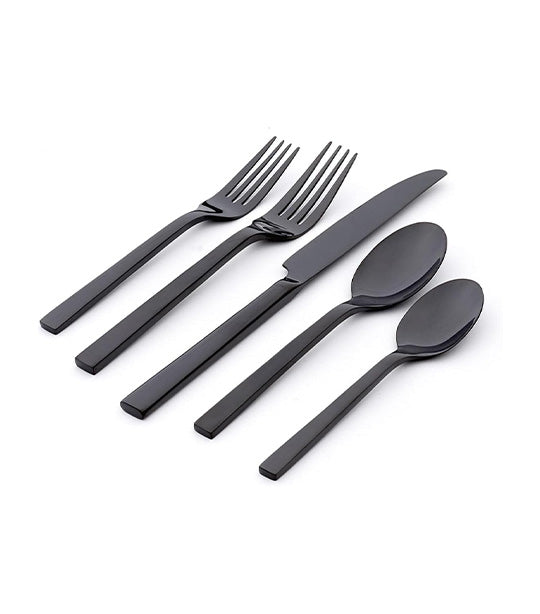 20-Piece Chef's Table Midnight 18/0 Stainless Steel Flatware Set
