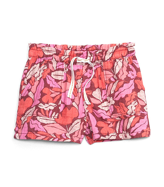Toddler Gauze Pull-On Shorts with Washwell Rose Floral