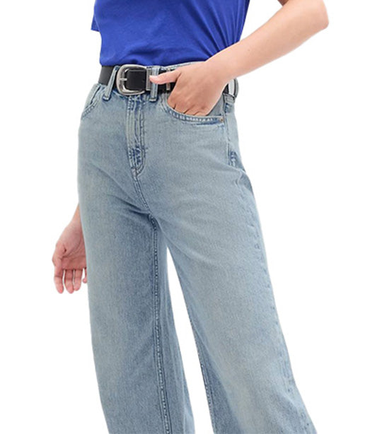 High Rise Wide-Leg Jeans with Washwell Light Wash